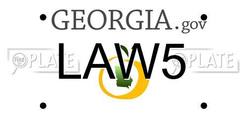 LAW5 Georgia License Plate
