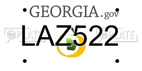 LAZ522 Georgia License Plate