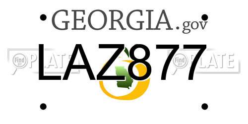 LAZ877 Georgia License Plate