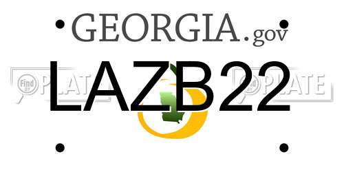 LAZB22 Georgia License Plate