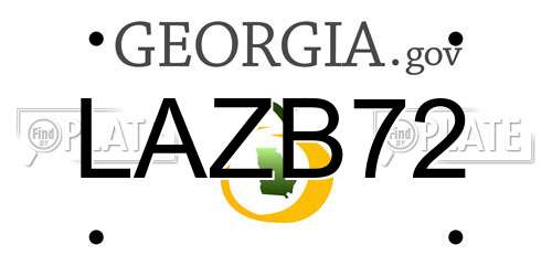 LAZB72 Georgia License Plate