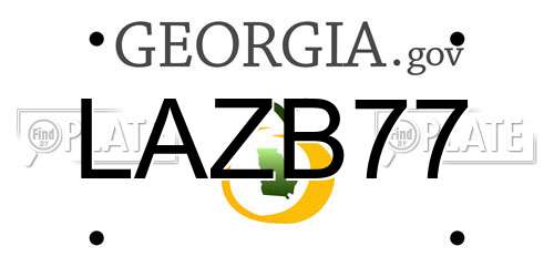 LAZB77 Georgia License Plate