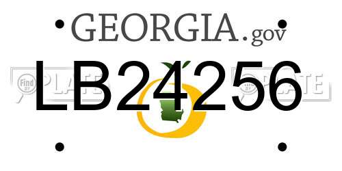 LB24256 Georgia License Plate