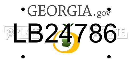 LB24786 Georgia License Plate