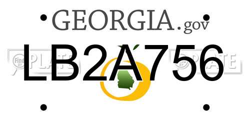 LB2A756 Georgia License Plate
