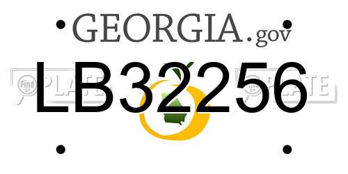 LB32256 Georgia License Plate