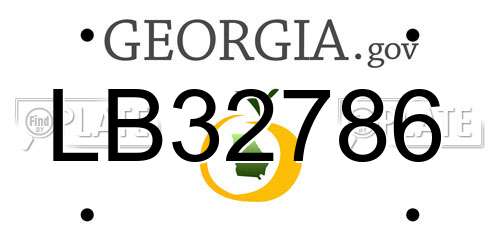 LB32786 Georgia License Plate