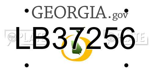 LB37256 Georgia License Plate