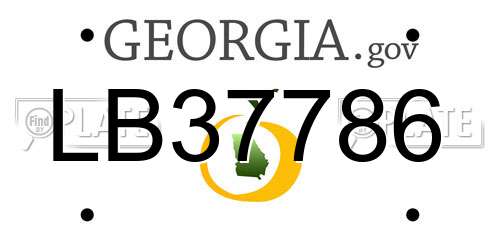 LB37786 Georgia License Plate