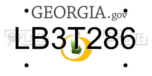 LB3T286 Georgia License Plate