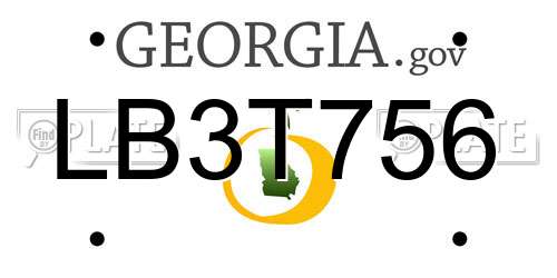 LB3T756 Georgia License Plate