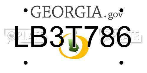 LB3T786 Georgia License Plate