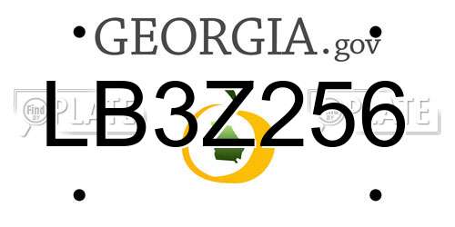 LB3Z256 Georgia License Plate