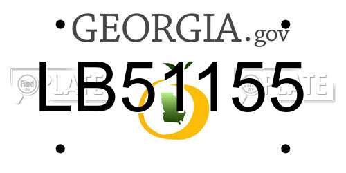 LB51155 Georgia License Plate