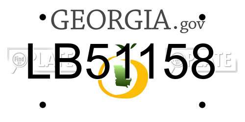 LB51158 Georgia License Plate