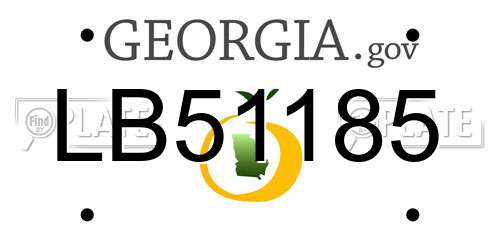 LB51185 Georgia License Plate