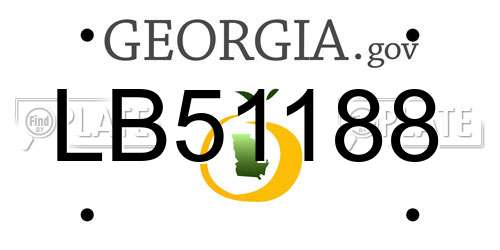 LB51188 Georgia License Plate
