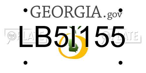 LB5I155 Georgia License Plate