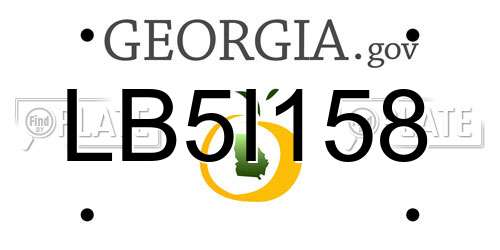 LB5I158 Georgia License Plate