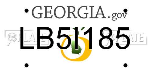 LB5I185 Georgia License Plate