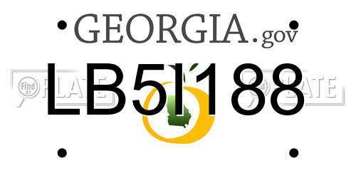 LB5I188 Georgia License Plate