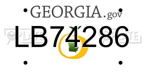 LB74286 Georgia License Plate