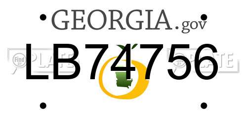 LB74756 Georgia License Plate