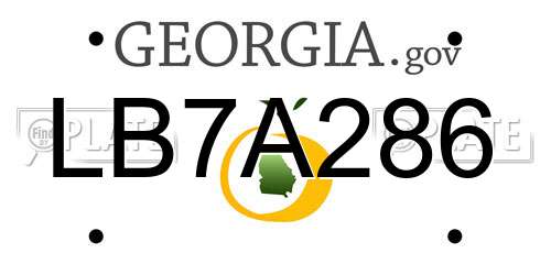 LB7A286 Georgia License Plate