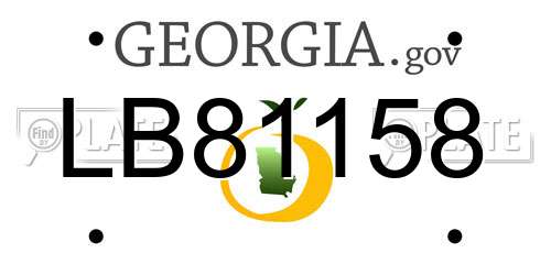 LB81158 Georgia License Plate