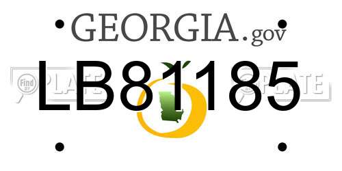 LB81185 Georgia License Plate