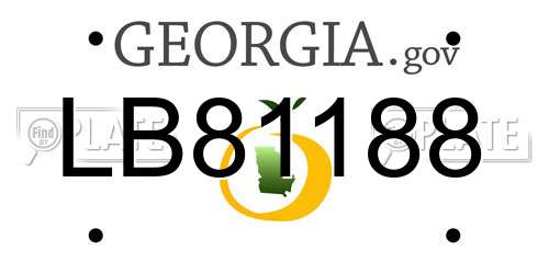 LB81188 Georgia License Plate