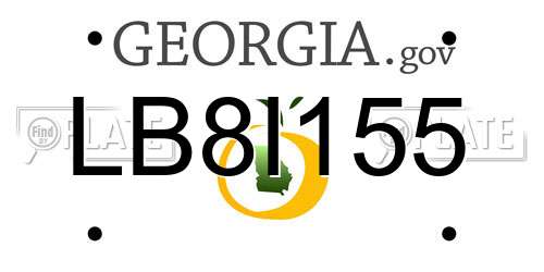 LB8I155 Georgia License Plate