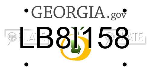 LB8I158 Georgia License Plate