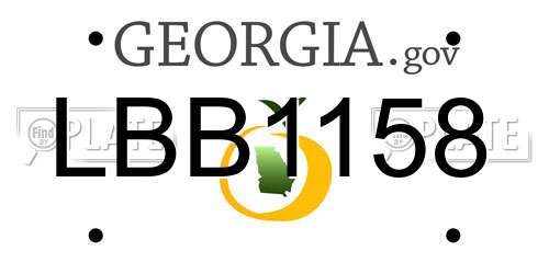 LBB1158 Georgia License Plate