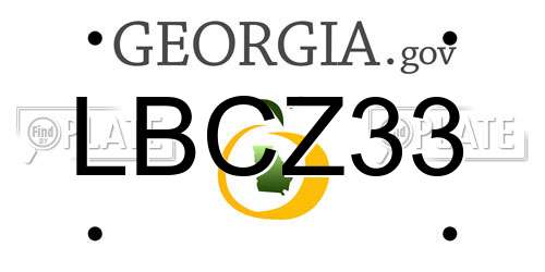 LBCZ33 Georgia License Plate