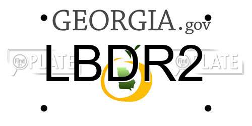 LBDR2 Georgia License Plate