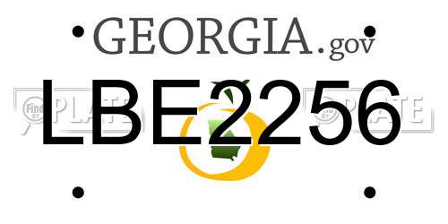 LBE2256 Georgia License Plate