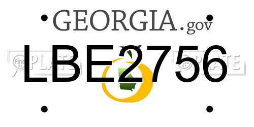 LBE2756 Georgia License Plate