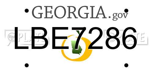 LBE7286 Georgia License Plate