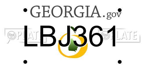 LBJ361 Georgia License Plate