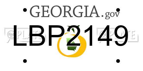LBP2149 Georgia License Plate