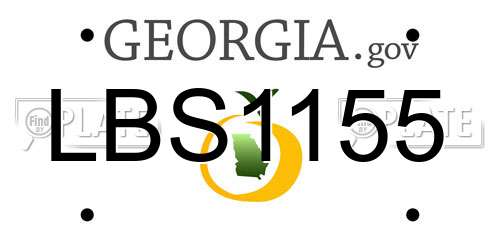 LBS1155 Georgia License Plate
