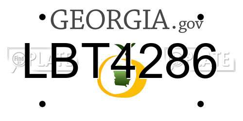LBT4286 Georgia License Plate