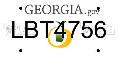 LBT4756 Georgia License Plate