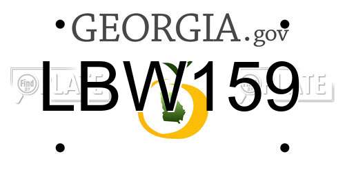 LBW159 Georgia License Plate