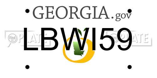 LBWI59 Georgia License Plate