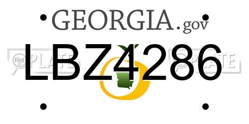 LBZ4286 Georgia License Plate