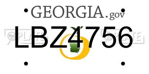 LBZ4756 Georgia License Plate