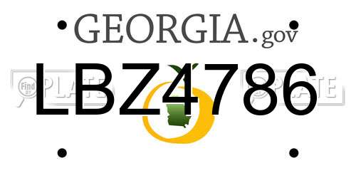 LBZ4786 Georgia License Plate