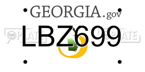 LBZ699 Georgia License Plate